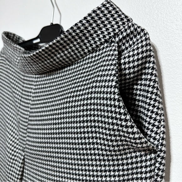 Zara Basic Black Houndstooth Pull On Straight Leg Pants Size XS - Picture 4 of 11